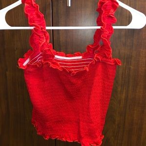 Red crop top